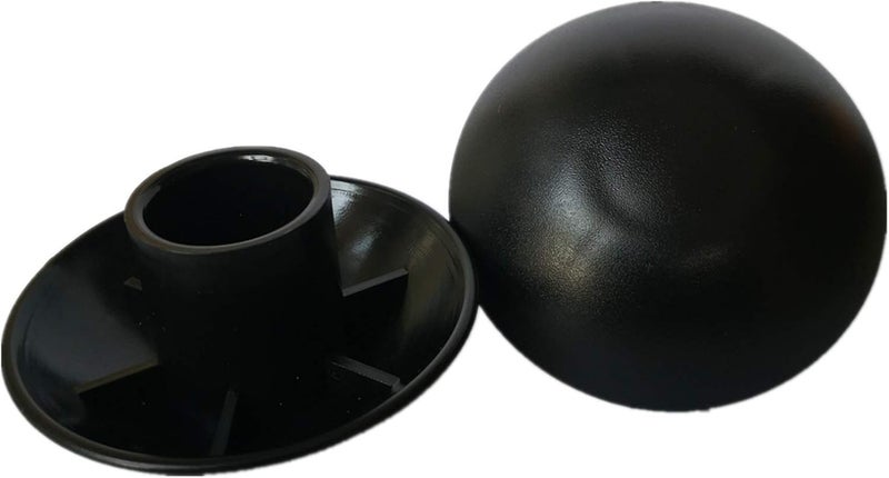 Boat Cover Support Mushroom Cap 70mm/2.75 Inches, Anti-Burst Front or End Cap for Camping and Backpack Tent, Puncture Proof for Tarp (2 Packs, Black)